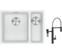 Set mitigeur de cuisine Franke Vital Semi-Pro 120.0621.313, évier en granit Franke Maris 125.0687.267
