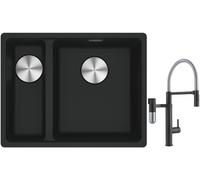 Set mitigeur de cuisine Franke Vital Semi-Pro 120.0621.313, évier en granit Franke Maris 125.0687.268