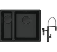 Set mitigeur de cuisine Franke Vital Semi-Pro 120.0621.313, évier en granit Franke Maris 125.0697.756