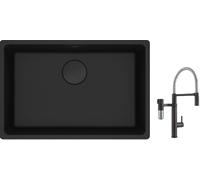 Set mitigeur de cuisine Franke Vital Semi-Pro 120.0621.313, évier en granit Franke Maris 125.0697.758