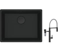 Set mitigeur de cuisine Franke Vital Semi-Pro 120.0621.313, évier en granit Franke Maris 125.0697.759