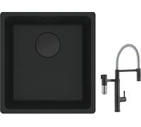 Set mitigeur de cuisine Franke Vital Semi-Pro 120.0621.313, évier en granit Franke Maris 125.0697.760