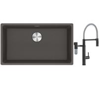 Set mitigeur de cuisine Franke Vital Semi-Pro 120.0621.313, évier en granit Franke Maris 125.0716.377