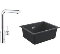 Set mitigeur de cuisine Grohe Essence 30270000, évier en granit Grohe K700 31654AP0