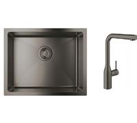 Set mitigeur de cuisine Grohe Essence 30270AL0, évier en acier inoxydable Grohe K700U 31574AL1