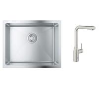 Set mitigeur de cuisine Grohe Essence 30270DC0, évier en acier inoxydable Grohe K700 31574SD1