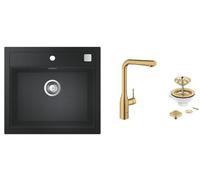 Set mitigeur de cuisine Grohe Essence 30270GN0, évier en granit Grohe K700 31651AP0, 40400GN0