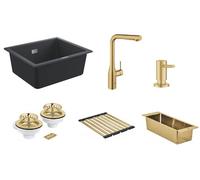 Set mitigeur de cuisine Grohe Essence 30270GN0, évier en granit Grohe K700 31654AP0, 40852GN0, 40856GN0, 40535GN0, 40997GN0