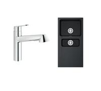 Set mitigeur de cuisine Grohe Eurodisc Cosmopolitan 32257002, évier Tectonite Franke Orion 114.0286.461