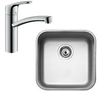 Set mitigeur de cuisine Hansgrohe Focus M41 31806000, évier en acier inoxydable Teka Be 10125005