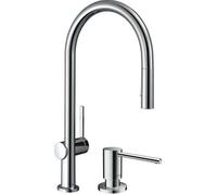 Set mitigeur de cuisine Hansgrohe Talis M54 72801000, distributeur de savon Hansgrohe 40438000