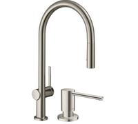 Set mitigeur de cuisine Hansgrohe Talis M54 72801800, distributeur de savon Hansgrohe A41 40438800
