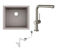 Set mitigeur de cuisine Hansgrohe Talis M54 72809800, évier en granit Hansgrohe S 51 43431380, 43927000