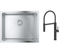 Set mitigeur de cuisine Oltens Borga 35207300, évier en acier inoxydable Grohe K700 31574SD1