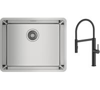 Set mitigeur de cuisine Oltens Borga 35207300, évier en acier inoxydable Teka Be Linea 115000005