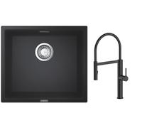 Set mitigeur de cuisine Oltens Borga 35207300, évier en granit Grohe K700 31653AP0