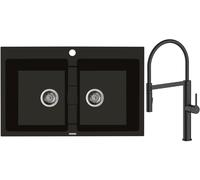 Set mitigeur de cuisine Oltens Borga 35207300, évier en granit Oltens Gravan 72400300