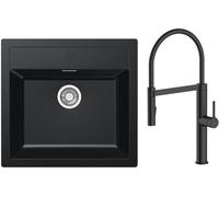 Set mitigeur de cuisine Oltens Borga 35207300, évier Tectonite Franke Sirius 114.0205.049