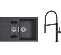 Set mitigeur de cuisine Oltens Borga 35207300, évier Tectonite Franke Sirius 2.0 143.0618.687