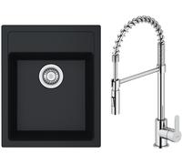 Set mitigeur de cuisine Oltens Duf 35203100, évier Tectonite Franke Sirius 114.0496.104