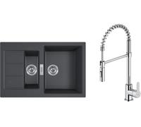 Set mitigeur de cuisine Oltens Duf 35203100, évier Tectonite Franke Sirius 2.0 143.0618.687