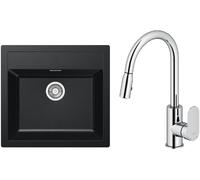 Set mitigeur de cuisine Oltens Lista 35202100, évier Tectonite Franke Sirius 114.0205.049