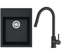 Set mitigeur de cuisine Oltens Litla 35204300, évier Tectonite Franke Sirius 114.0496.104