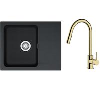 Set mitigeur de cuisine Oltens Litla 35204800, évier Tectonite Franke Orion 114.0286.441