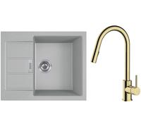 Set mitigeur de cuisine Oltens Litla 35204800, évier Tectonite Franke Sirius 2.0 143.0618.668