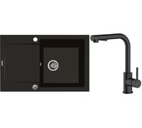 Set mitigeur de cuisine Oltens Myvat 35205300, évier en granit Oltens Gravan 72100300