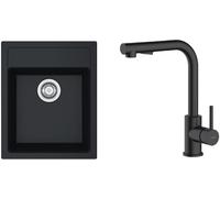 Set mitigeur de cuisine Oltens Myvat 35205300, évier Tectonite Franke Sirius 114.0496.104