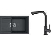 Set mitigeur de cuisine Oltens Myvat 35205300, évier Tectonite Franke Sirius 2.0 143.0618.577