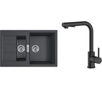 Set mitigeur de cuisine Oltens Myvat 35205300, évier Tectonite Franke Sirius 2.0 143.0618.687