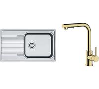 Set mitigeur de cuisine Oltens Myvat 35205800, évier en acier inoxydable Franke Smart 101.0368.324