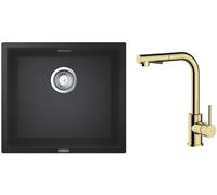 Set mitigeur de cuisine Oltens Myvat 35205800, évier en granit Grohe K700 31653AP0