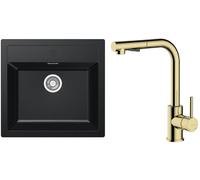 Set mitigeur de cuisine Oltens Myvat 35205800, évier Tectonite Franke Sirius 114.0205.049