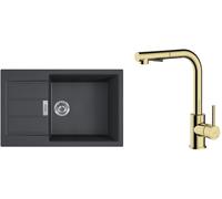 Set mitigeur de cuisine Oltens Myvat 35205800, évier Tectonite Franke Sirius 2.0 143.0618.577