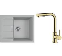 Set mitigeur de cuisine Oltens Myvat 35205800, évier Tectonite Franke Sirius 2.0 143.0618.668