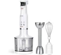 Set Mixeur Plongeant, Hachoir Multi-usages, Fouet, Vitesse Ajustable, sans BPA, MPM, MBL-28, 500, Blanc Blanc G
