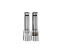 Russell Hobbs Set Moulins à Sel et Poivre électrique [2 Moulins automatiques] Acier brossé Inox (Finesse de broyage réglable, Meules en Céramique, pour épices séchées, Eclairage LED) 23460-56