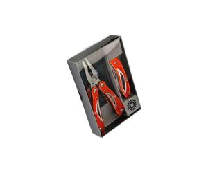 Set Multi-Tool multifonctions - pince universelle + pince bec plat, tournevis mécanicien 3,5 mm, tournevis électricien 3 mm, tournevis PH0, lime double face - outil compact polyvalent