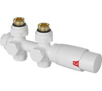 Set multibloc 'Gloppen' pour système bitube avec tête thermostatique laiton blanc
