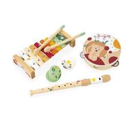Janod - Set Musical 5 Instruments en Bois Sunshine - Instrument de Musique Enfant - Jouet d'Imitation et d'Éveil Musical - Peinture à l'Eau - Dès 18 Mois, J07615