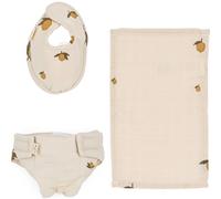 Set nurserie pour poupée ecru, jaune, vert TU