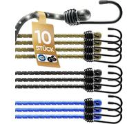 Set Of 10 Elastic Bungee Cords,Tüv/Gs-Certified With Elastic Hooks In 30,45,75 And 100 Cm,Rubber Tensioner With Hooks For Transport,Camping And Safety,.[Z35]