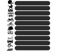 Set Of 10 Pvc High Visibility Reflective Night Visibility Safety Stickers For Bike, Helmet, Stroller, Toys, Caravan, Roller, Black Boat D 61