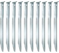 Set Of 10 Xl Galvanised Steel Pegs 230 X 23 Mm Metal V-Shaped Pegs For Camping Tents Sandy Terrain