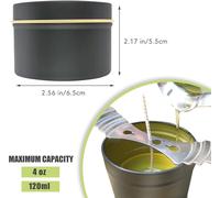Set Of 12 Candle Jars,Empty Candle Jars,Candle Containers With 15 Pre-Waxed Soy Candle Wicks,Candle Container For Candle Making (Black).[W348]