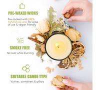 Set Of 12 Candle Jars,Empty Candle Jars,Candle Containers With 15 Pre-Waxed Soy Candle Wicks,Candle Container For Candle Making (Black).[W347]