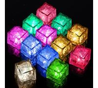 Set Of 12 Colorful Flash Led Ice Cube Light Submersible Decorative Led Light For Weddings,Clubs,Bars,Drinks,Parties (Ice Cubes)